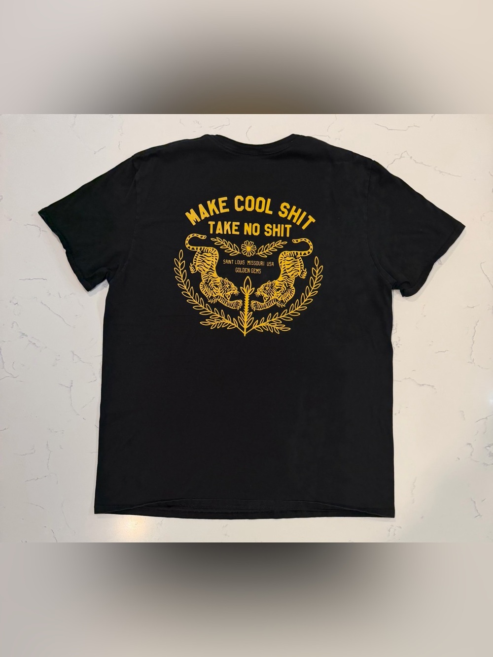 Make Cool Shit Take No Shit Tiger Graphic Shirt Black XL Streetwear